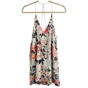 Abeline S Floral Burnout Velvet Mini Dress Low Back A Line Summer Casual Party ~
